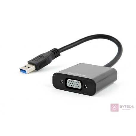 Gembird USB 3.0 A -> VGA M/F adapter 0.2m fekete