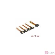   Delock SATA Power 15pin -> 4db SATA Power 15pin M/F tápkábel 0.15m