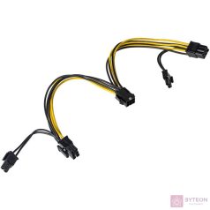   Akyga Power 6+2pin PCIe 2db Power 8pin PCI-E M/F adapter 0.2m