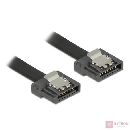 Delock SATA 3 F/F adatkábel 0.1m FLEXI fekete