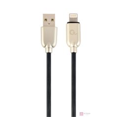   Gembird Premium rubber 8-pin charging and data cable, 2m, black