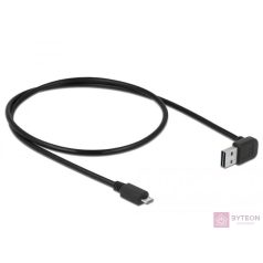   Delock Easy-USB -> USB 2.0 micro B M/M adatkábel 0.5m fekete 90°/egyenes