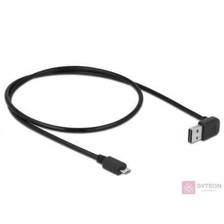 Delock Easy-USB -> USB 2.0 micro B M/M adatkábel 0.5m fekete 90°/egyenes