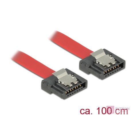 Delock SATA 3 F/F adatkábel 1m FLEXI piros