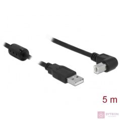  Delock USB A -> USB B M/M adatkábel 5m egyenes/90° fekete