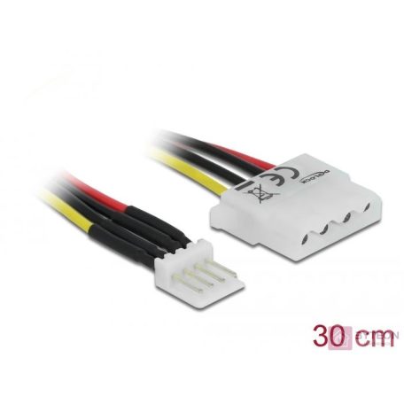 Delock Floppy Power -> Molex Power 4pin M/F tápkábel 0.3m