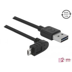   Delock Easy-USB -> EasyUSB micro-B M/M adatkábel 2m fekete egyenes/90°