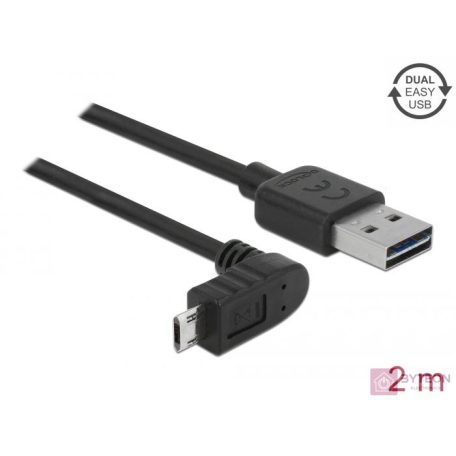 Delock Easy-USB -> EasyUSB micro-B M/M adatkábel 2m fekete egyenes/90°