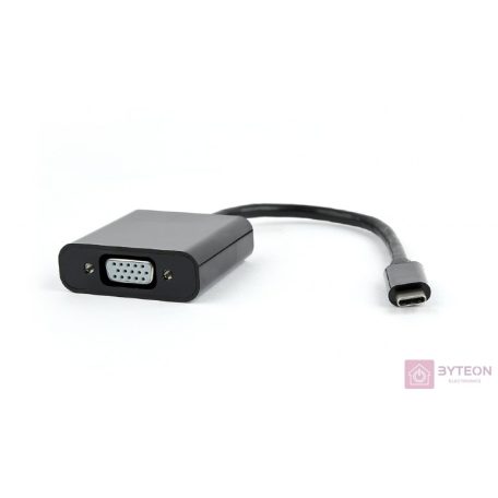 Gembird USB C -> VGA M/F adapter 0.2m fekete