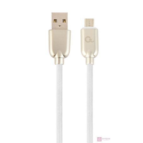 Gembird Premium rubber Micro-USB charging and data cable, 2m, white