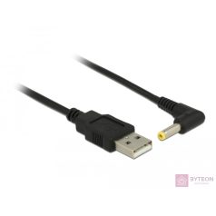   Delock USB 2.0 A -> DC 4.0 x 1.7 mm M/M tápkábel 1.5m fekete egyenes/90°