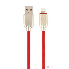   Gembird Premium rubber 8-pin charging and data cable, 1m, red