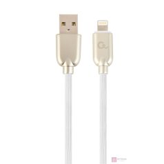   Gembird Premium rubber 8-pin charging and data cable, 1m, white