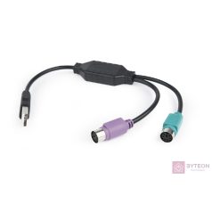 Gembird USB A -> 2db PS/2 M/F adapter 0.2m fekete