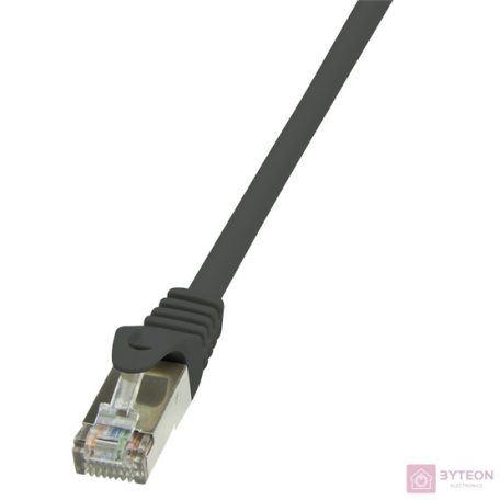 LogiLink RJ45 CAT6 F/UTP M/M adatkábel 0.25m AWG26 fekete