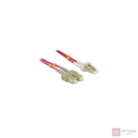 Delock LC -> SC  M/M optikai fiber kábel 2m Multimode OM4 piros