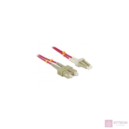 Delock LC -> SC  M/M optikai fiber kábel 2m Multimode OM4 piros