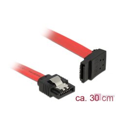 Delock SATA 3 F/F adatkábel 0.3m piros egyenes/90° fel