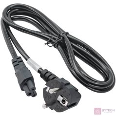   Akyga AK-NB-01C notebook tápkábel 1.5m fekete (VDE IEC C5 250V/50Hz)