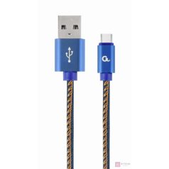   Gembird Premium jeans (denim) Type-C USB cable with metal connectors, 1m, blue