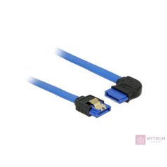 Delock SATA 3 F/F adatkábel 0.3m kék egyenes/90° jobb