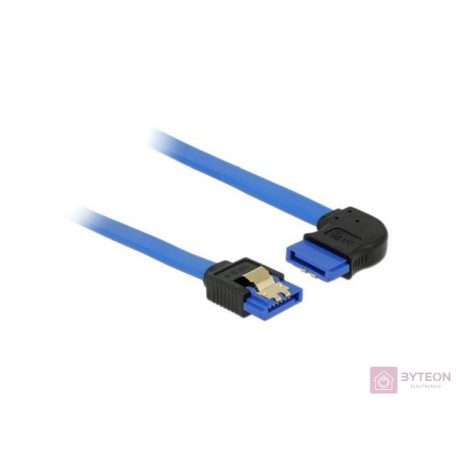Delock SATA 3 F/F adatkábel 0.3m kék egyenes/90° jobb
