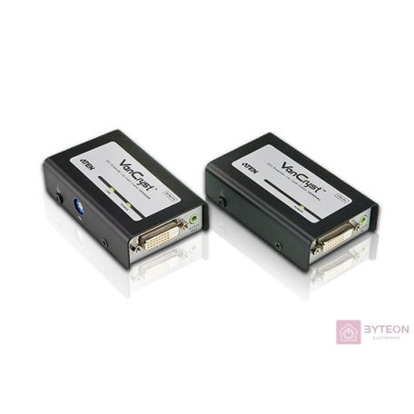 Aten DVI-D Jack stereo 3,5mm -> Cat.5e video jelkábel hosszabbító 40m