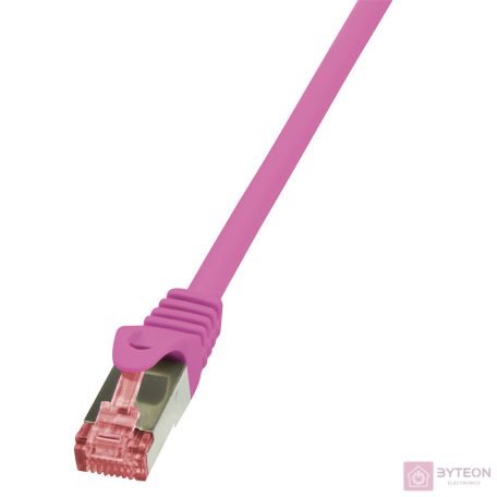 LogiLink RJ45 CAT6 SFTP M/M adatkábel 5m AWG27 rózsaszín