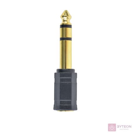 Gembird Jack stereo 6,3mm -> Jack stereo 3,5mm M/F adapter fekete