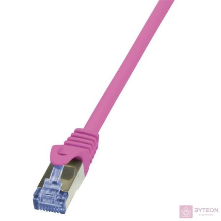 LogiLink RJ45 CAT6A S/FTP M/M adatkábel 2m AWG26 rózsaszín