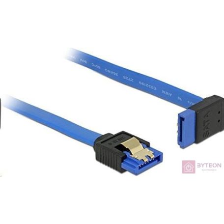 Delock SATA 3 F/F adatkábel 0.3m kék egyenes/90° fel