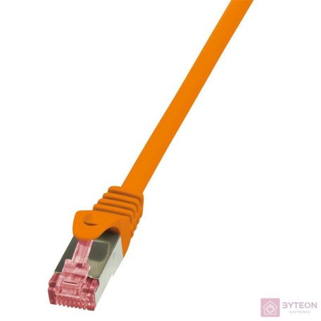 LogiLink RJ45 CAT6A S/FTP M/M adatkábel 3m AWG26 narancssárga