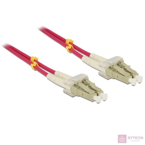 Delock LC M/M optikai fiber kábel 3m Multimode OM4 piros