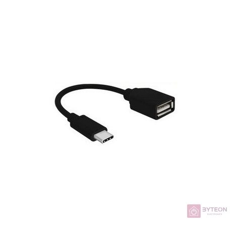 Gembird USB-C -> USB 2.0 A M/F adapter 0.2m fekete OTG
