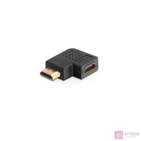 Delock HDMI M/F adapter 90°jobb fekete