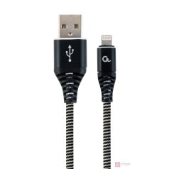   Gembird Premium cotton braided Type-C USB charging and data cable,1m,black/white