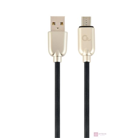 Gembird Premium rubber Micro-USB charging and data cable, 2m, black