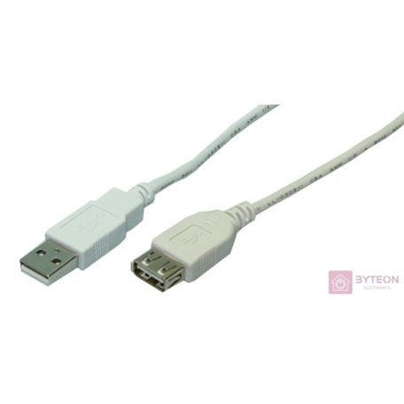 LogiLink USB A M/F adatkábel hosszabbító 3m szürke