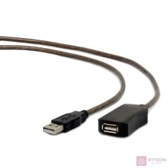 Gembird USB A M/F adatkábel hosszabbító 10m fekete aktív