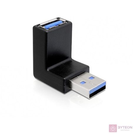 Delock USB 3.0 A M/F adapter 270° vertical fekete
