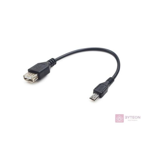 Gembird USB A -> USB micro B F/M adatkábel 0.15m OTG fekete