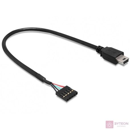Delock USB Pinheader 5pin -> USB mini B 5pin F/M adatkábel 0.3m fekete
