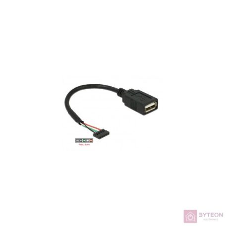 Delock USB Pinheader 5pin -> USB A F/F adatkábel 0.15m fekete