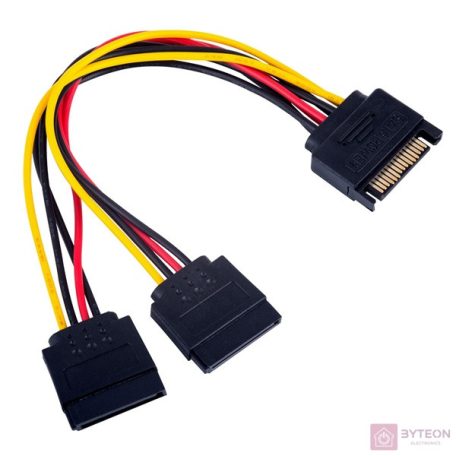 Akyga AK-CA-31 SATA Power -> 2db SATA Power M/F adapter 0.15m