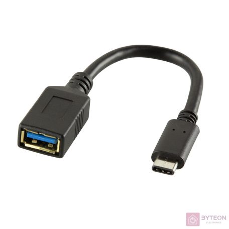 LogiLink USB-C -> USB 3.0 A M/F adapter 0.15m fekete
