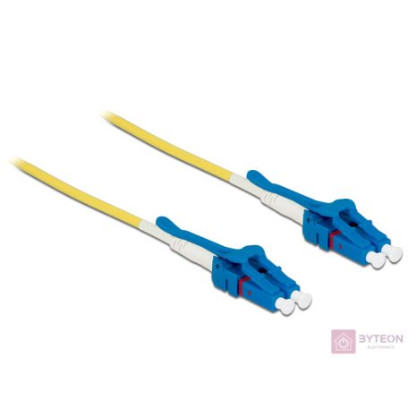 Delock LC Duplex M/M adatkábel 3m sárga Singlemode OS2, Uniboot