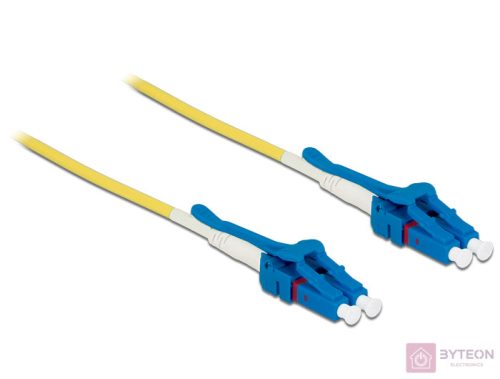 Delock LC Duplex M/M adatkábel 3m sárga Singlemode OS2, Uniboot