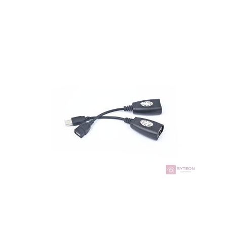 Gembird USB A -> Cat.5e adatkábel hosszabbító fekete max. 30m