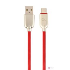   Gembird Premium rubber Type-C USB charging and data cable, 2m, red