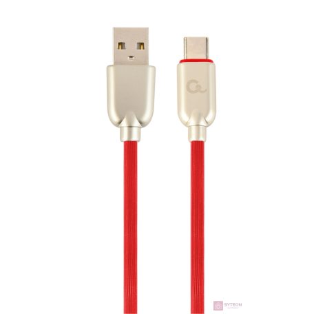 Gembird Premium rubber Type-C USB charging and data cable, 2m, red